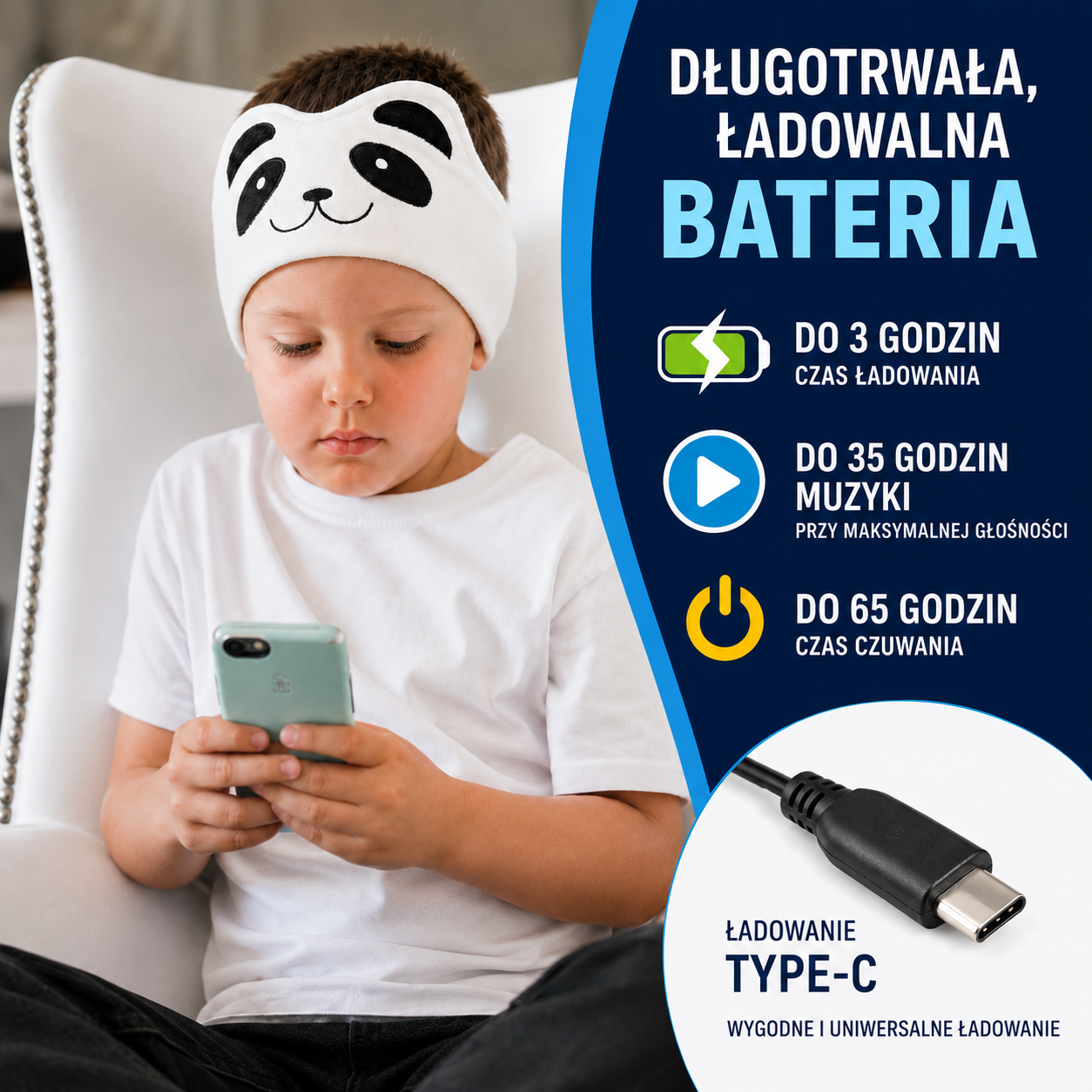 Miluva DreamBand™ – Bezprzewodowa opaska ze słuchawkami dla dzieci